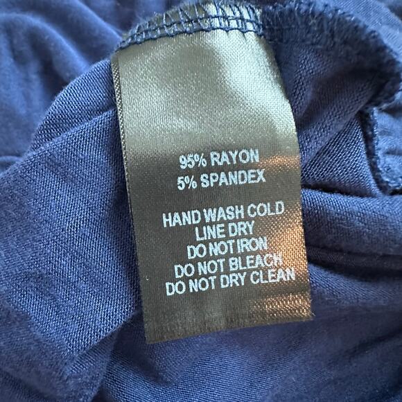 Lulu's Watch the Sunset navy blue sleeveless v-neck midi side slit dress size S - Picture 7 of 7